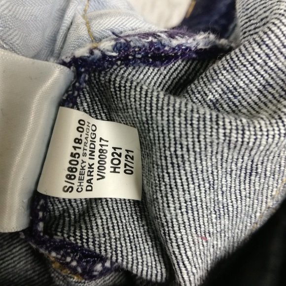 Gap Womens Jeans Cheeky Straight High Rise Blue Denim Dark Indigo Button Fly 29 - Picture 13 of 13